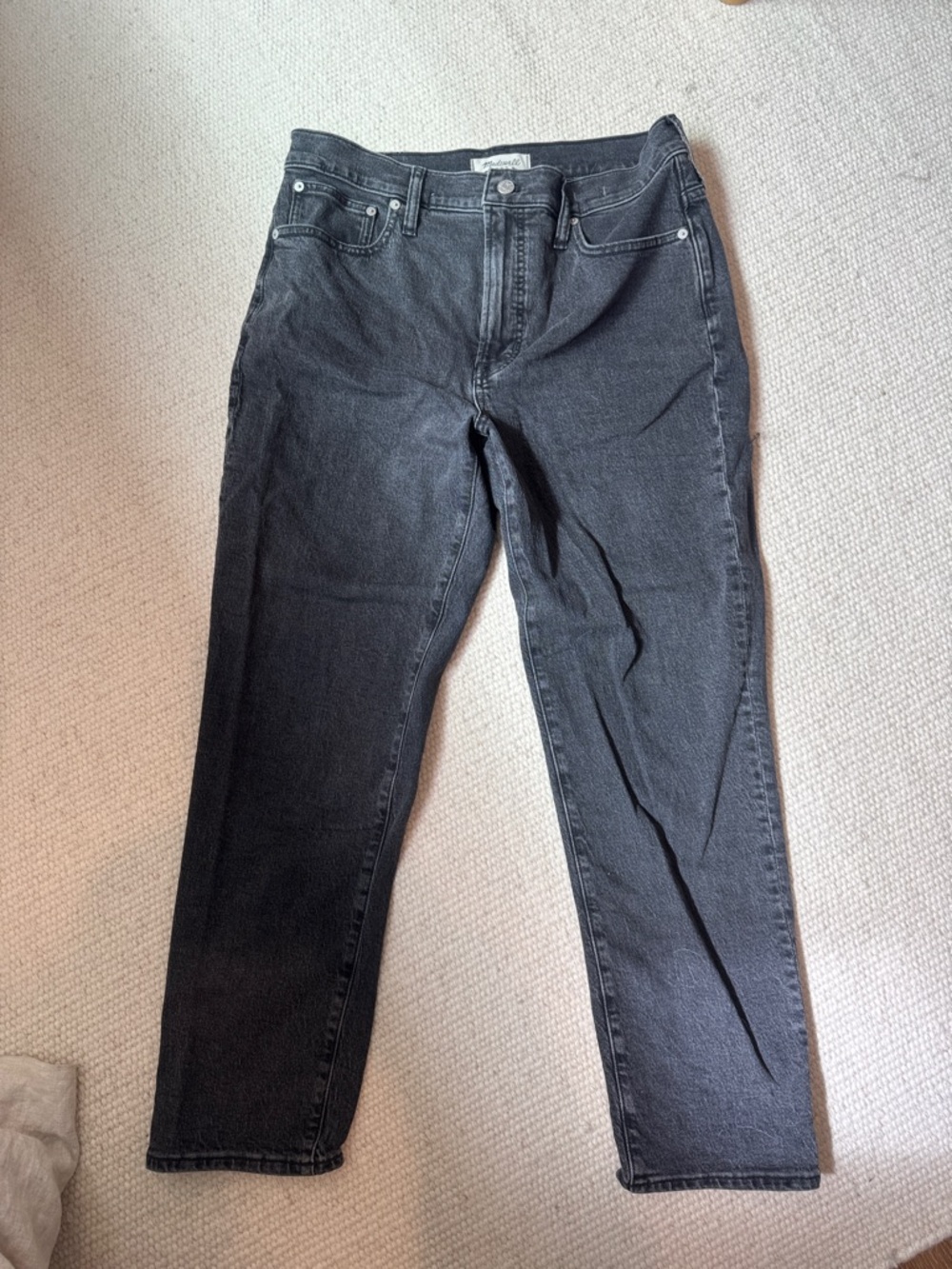 Madewell High-Rise Black Straight Jeans